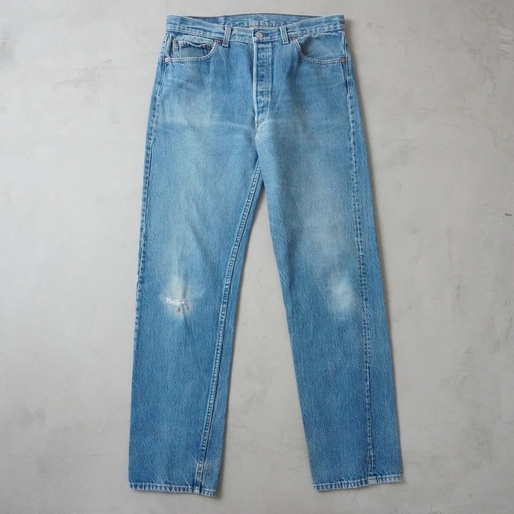 Vintage Levis 501 Jeans 36x34 Mens 90s Blue Straight Leg Made in USA Denim